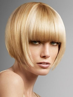 Hairstyles with  blunt bangs