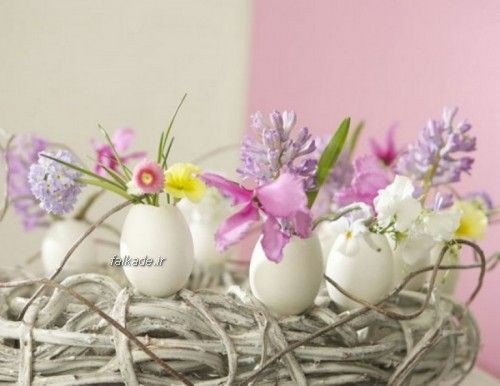 ایده های زیبا برای تزئین تخم مرغ سبزه کوچک گلدان گل و شمع در سفره هفت سین