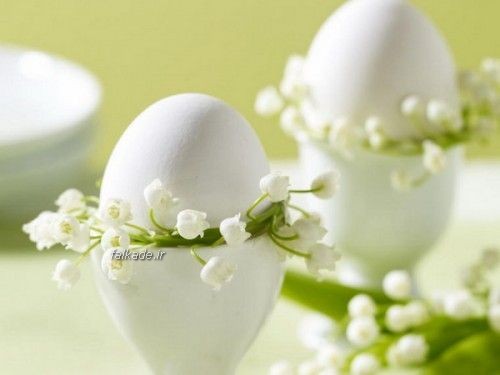 ایده های زیبا برای تزئین تخم مرغ سبزه کوچک گلدان گل و شمع در سفره هفت سین