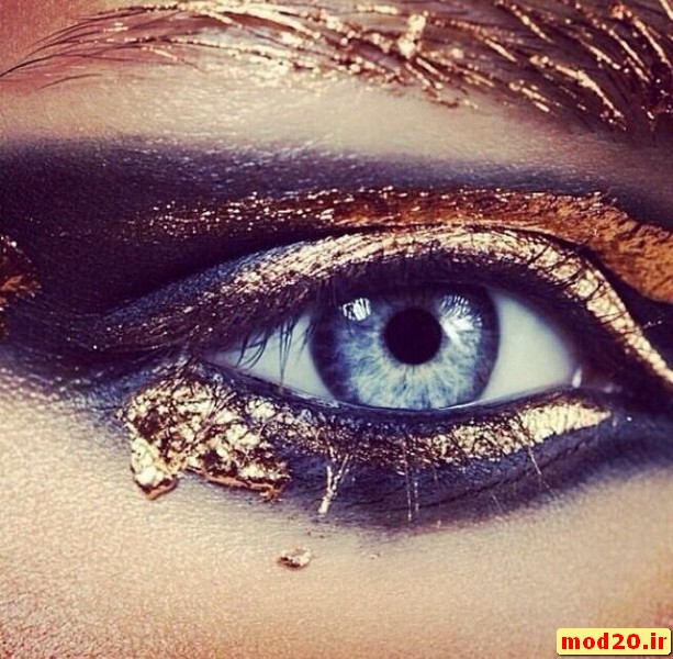 مدل ارایش چشم طلایی سایه طلایی Golden Eye Makeup-arayesh-cheshm-talaei سایت عروس 2017-2018 ارایش چشم سایه طلایی عروس 96-97