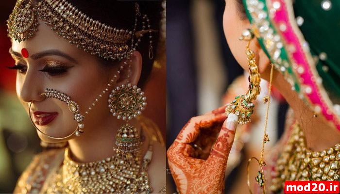 عکس آرایش عروس هندی مدل ارایش و لباس عروس هندی میکاپ هندی زیبا جدید مدل عروس داماد هندی