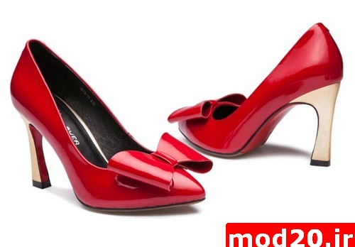 جدیدترین مدل های کفش دخترانه و زنانه عروسکی پاپیون دار و اسپرت مدل کفش 2015  کفش پاشنه بلند رنگ قرمز کرم سفید  مدل کفش دخترانه