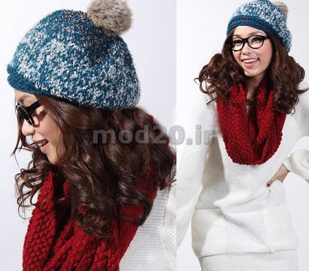 عکس کلاه و شال گردن و تیپ زمستانی جدید دخترانه مدل کلاه 2015  تیپ زمستانی جدید دخترانه